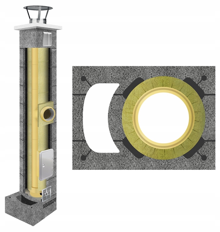 Keramický komínový systém Kw fi 160 11 m, zateplený izolovaný komplet