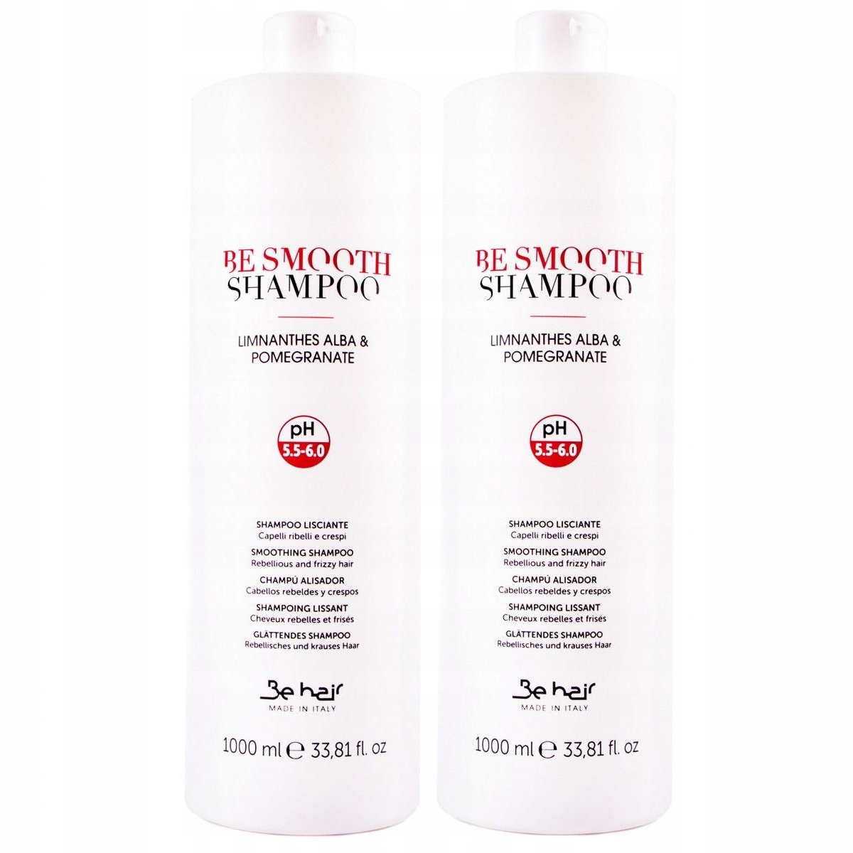 2 x Litrový Šampon Be Hair Vyhlazující Be Smooth S Extraktem Z Granátového Jablka