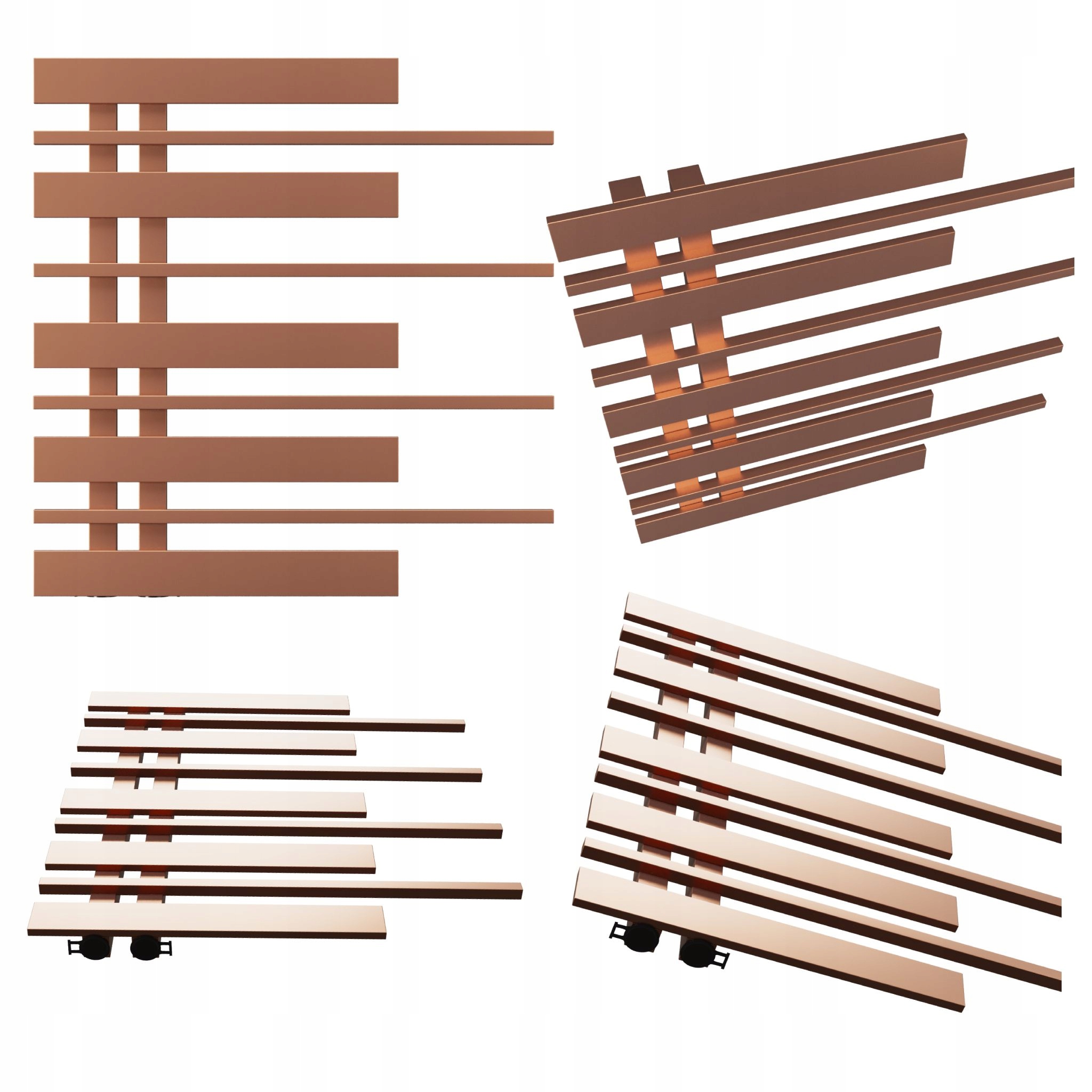 Koupelnový radiátor Pianino 585x570 Miedz Levý