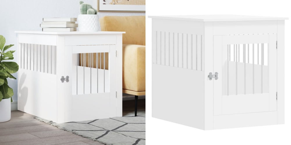 Levně Bílá, Kotec pro psa, materiál na bázi dřeva, 5x80x71 cm, 64