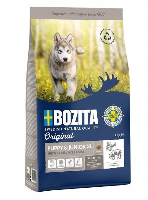 Levně Bozita Original Puppy & Junior XL s jehněčím masem – suché krmivo pro psy – 12