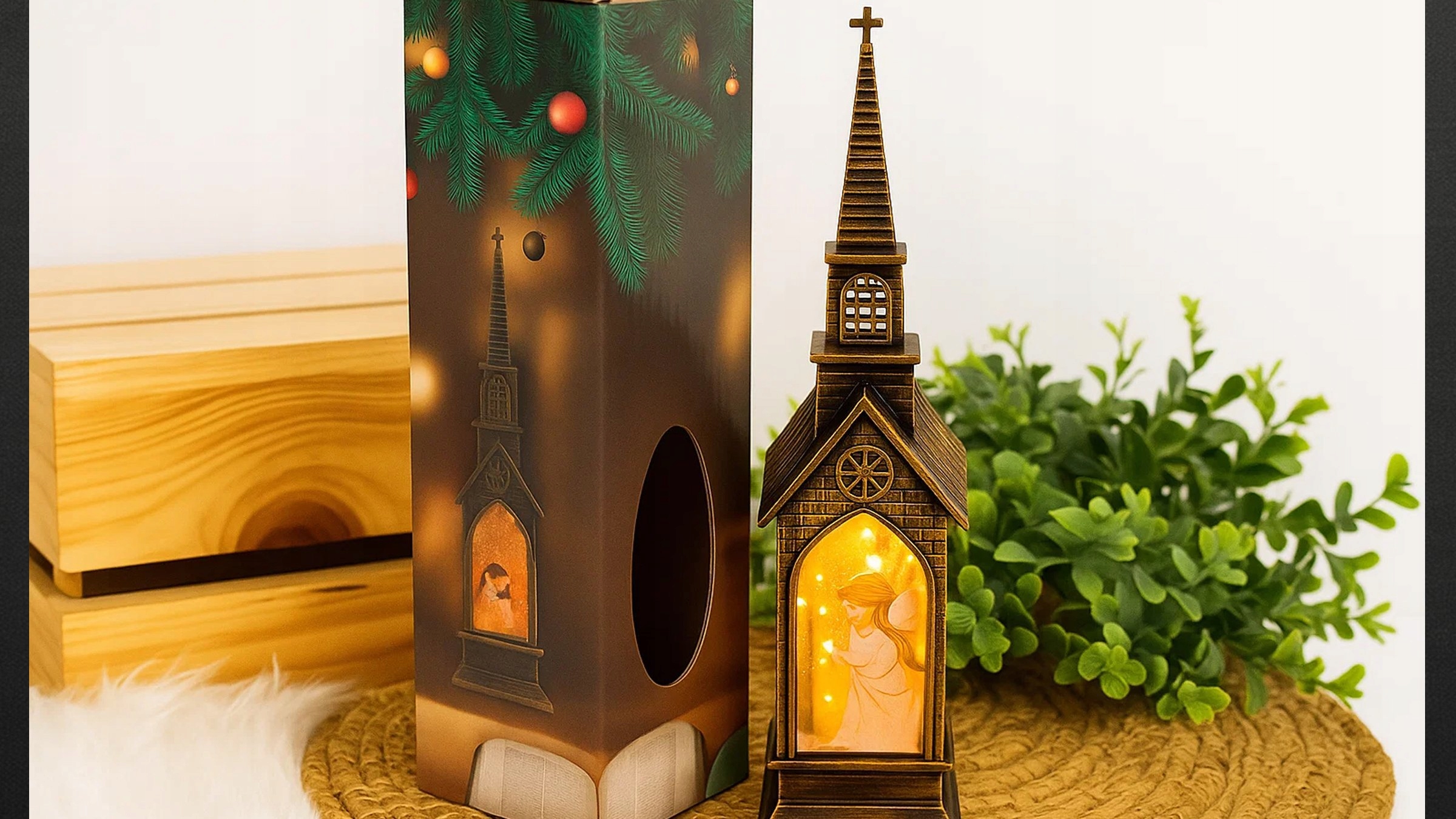KOŚCIÓŁ DEKORACJA LED ŚWIĄTECZNA DOMEK FIGURKA OZDOBA NA BOŻE NARODZENIE Marka Przydasie.pl