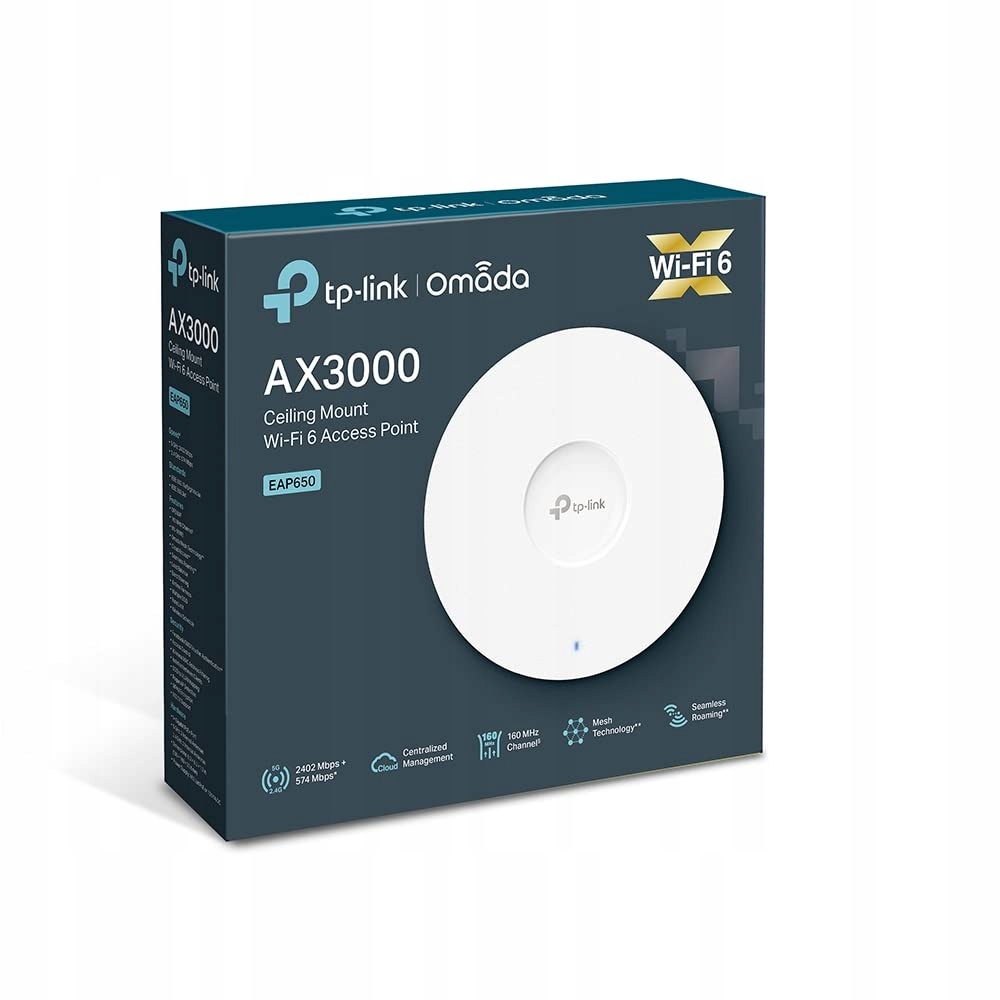 TP-LINK EAP650 AX3000 Punkt Dostępu WiFi 6 Dualband Gigabit PoE — miniatura 9