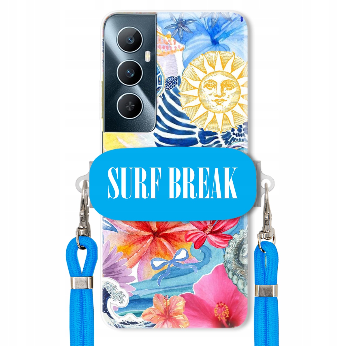 Puzdro pre Realme C65 4G Crossbody Blue držiak Surf Break na dovolenku