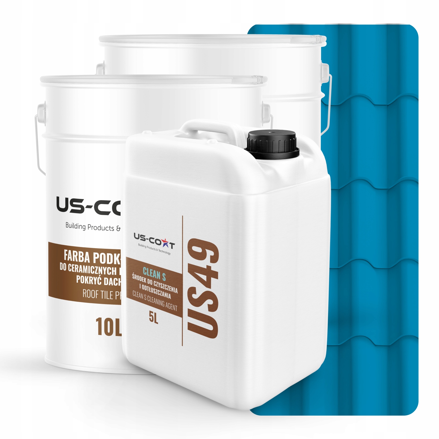 Farba Na Keramické Strechy Set Modrá Svetlá RAL5012 74 m2 Satén