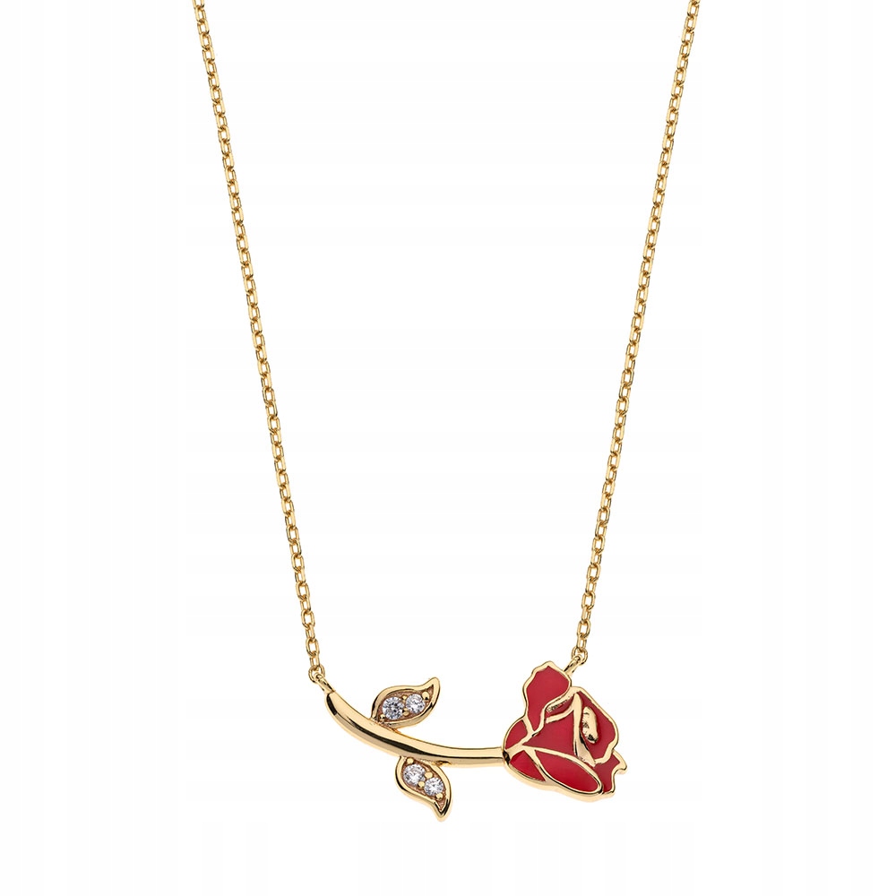 Stříbrný náhrdelník s růží Princess s oficiálními šperky Disney