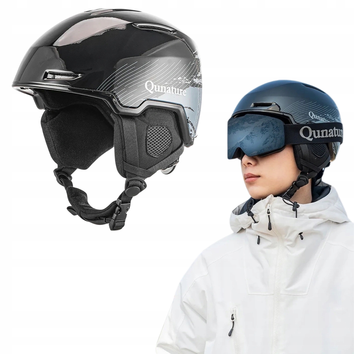 Snowboardová Lyžařská Helma Pro Dospělé, Velikost 58-61 CM, Černá Qunature