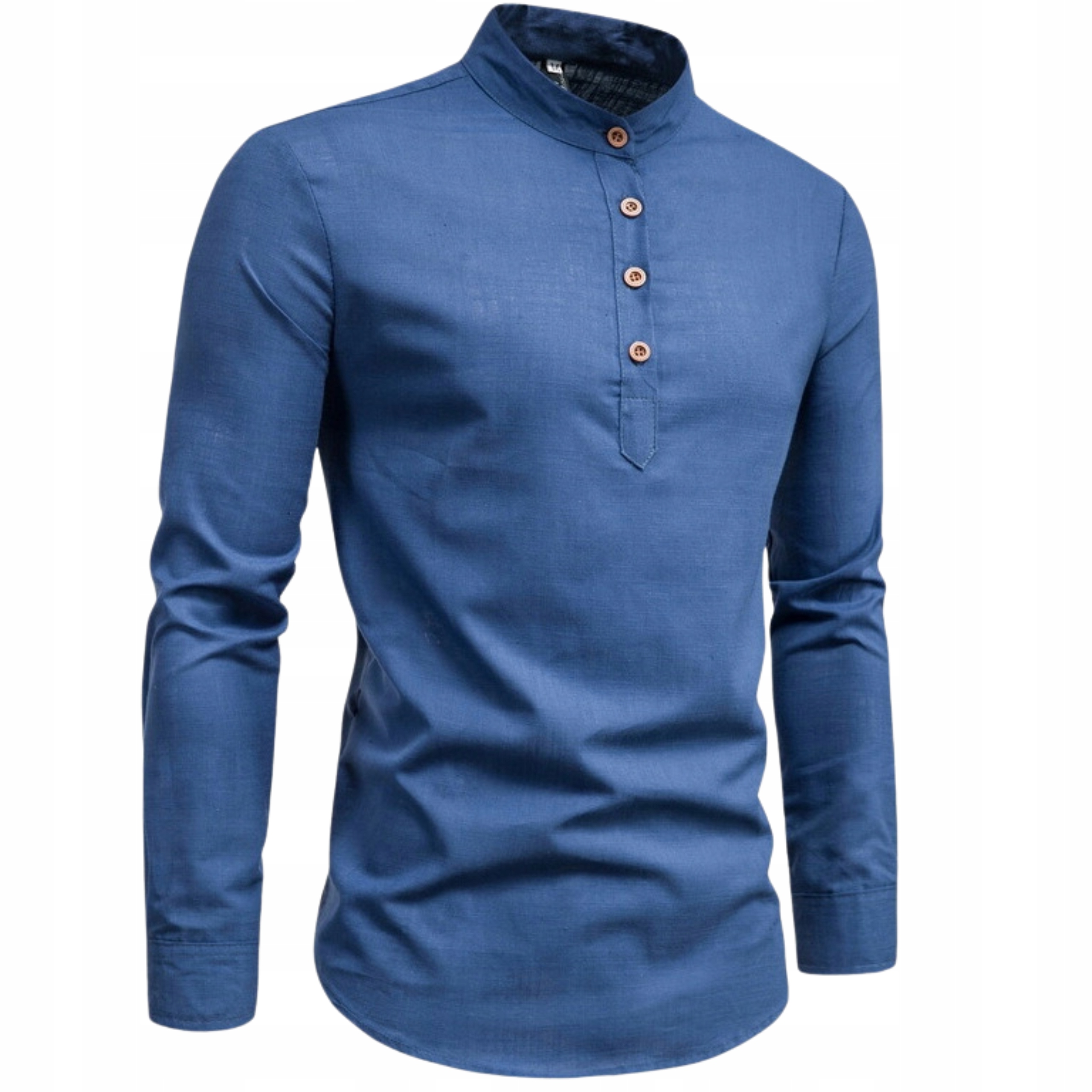 Koszula męska stójka casual lniana len codzienna bawełniana