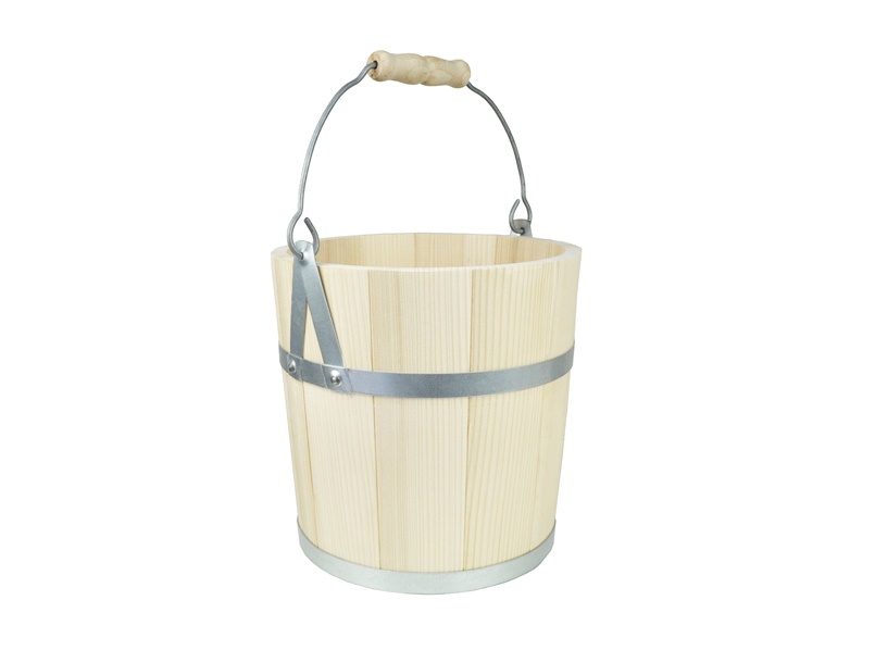 

Wiadro drewniane do sauny na wodę z metalem 8l