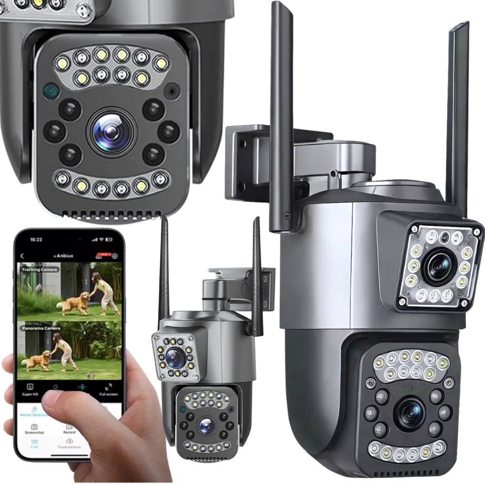 Kamera Se Dvěma Objektivy, Venkovní Otočný Detektor Pohybu Ip 4G