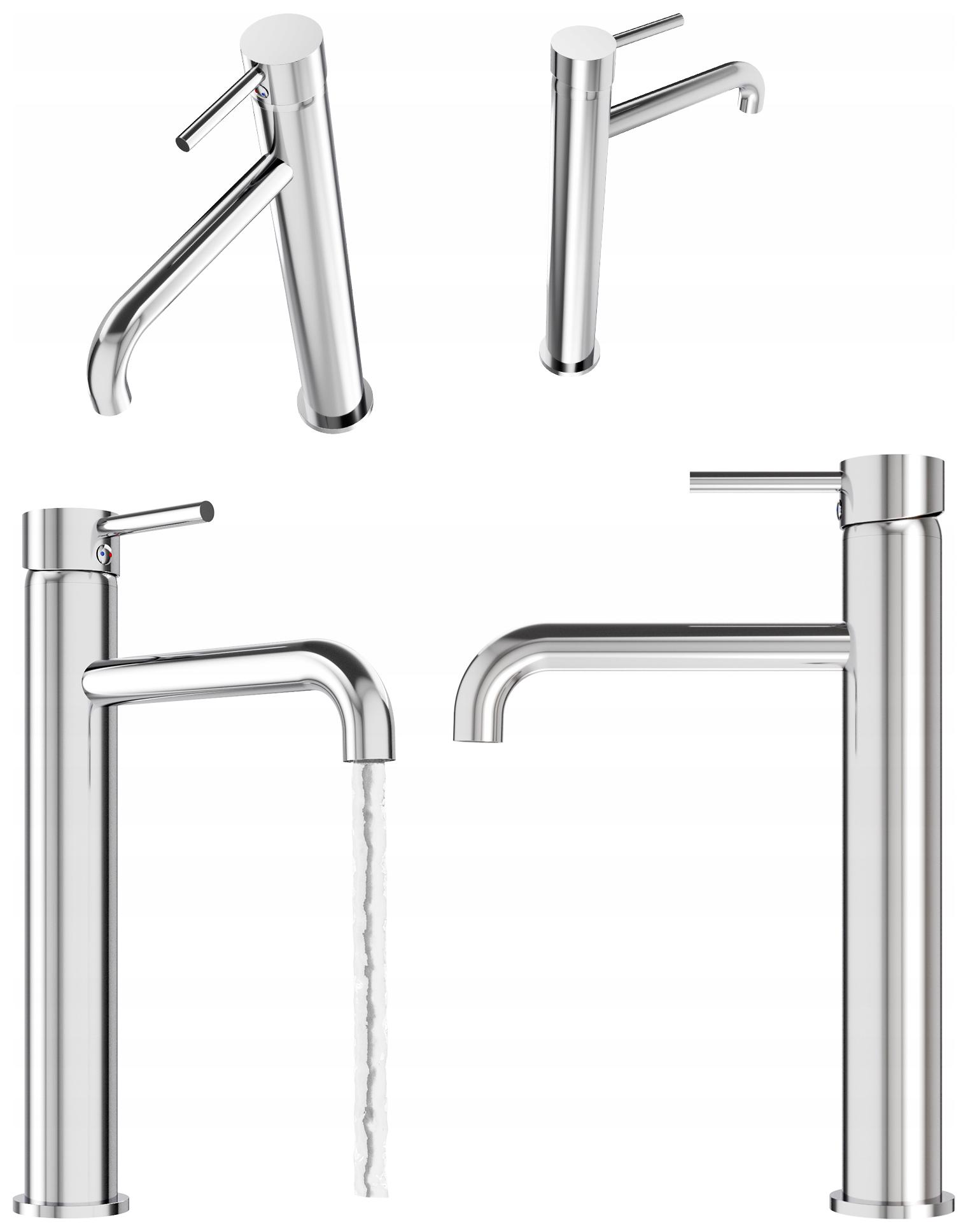 Nástěnná Koupelnová Umyvadlová Baterie Vysoká Keramická Chrom Kivo