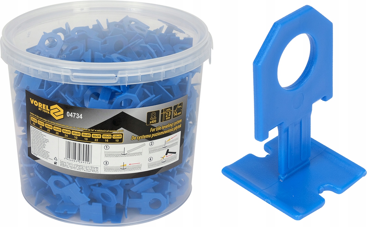 Svorky/klipy pro vyrovnávání dlaždic Vorel 400 ks