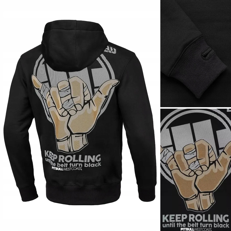 

Pitbull Bluza męska z kapturem Rolling (L) Czarna