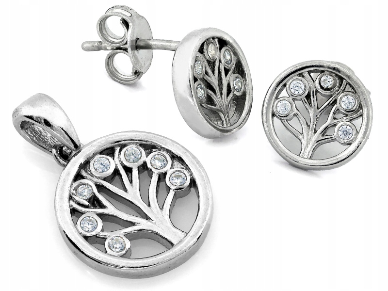 Dámský stříbrný komplet 925 s náušnice a přívěskem na dárek