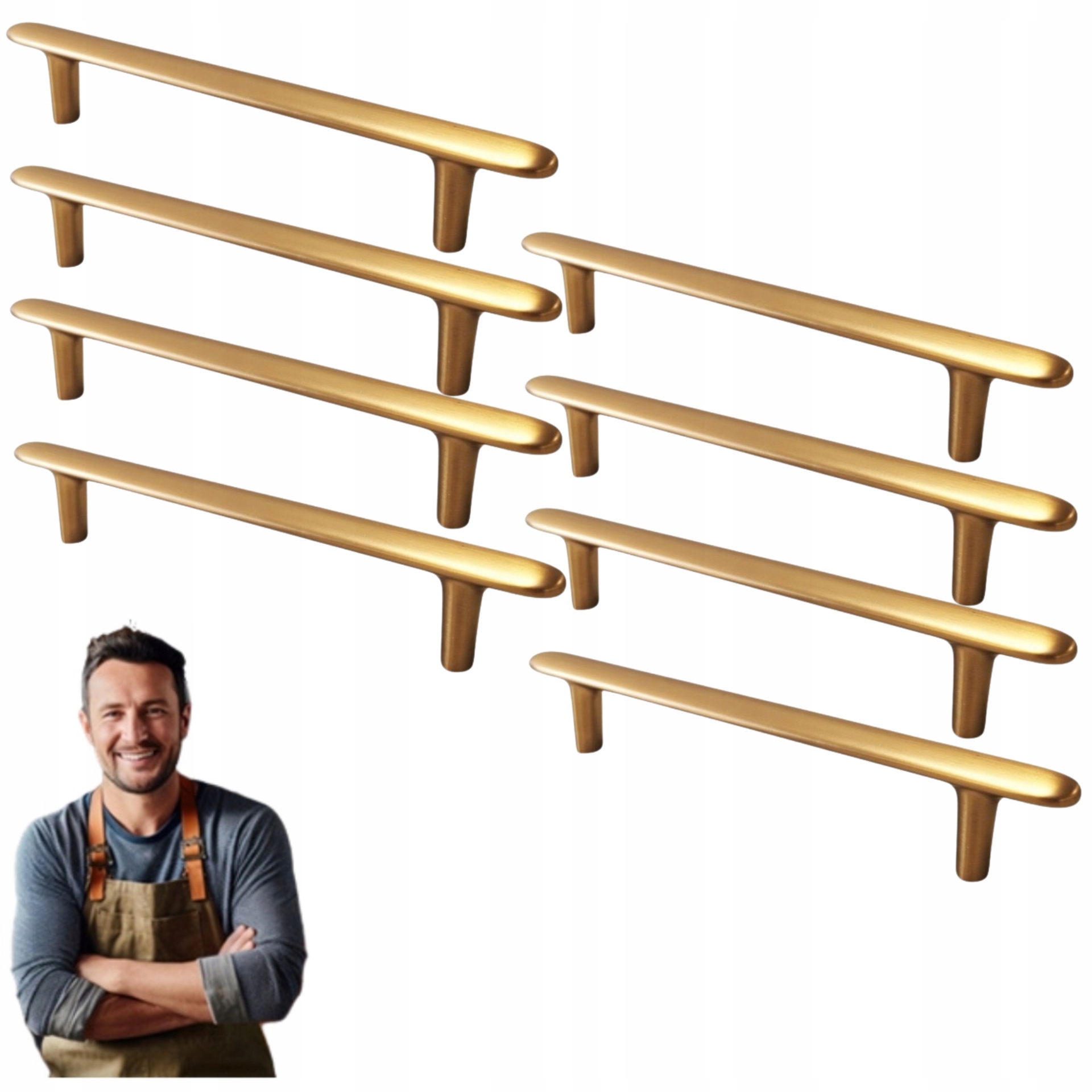 Nábytkový držiak do skrinky Piatto 160 mm Mosadz kartáčovaný 8ks