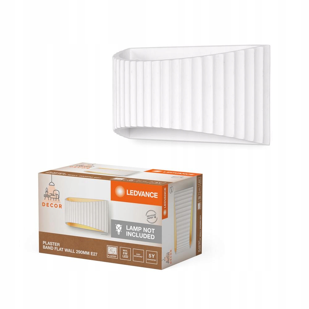 Nástenná lampa Dekoratívna nástenná lampa E27 Biela Dekorácia Ledvance