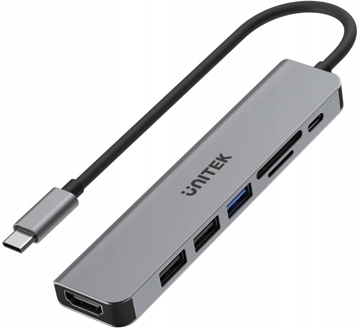 Usb hub Unitek Usb-c hliník 7v1