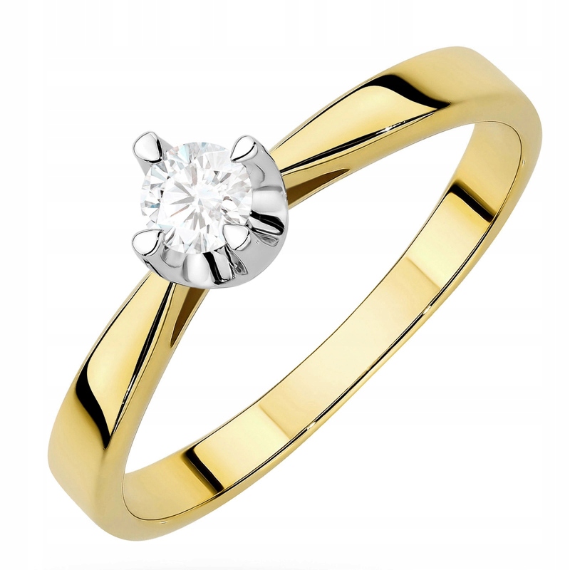 Zlatý Prstýnek pr. 585 14k Laboratorní diamant 0,20ct