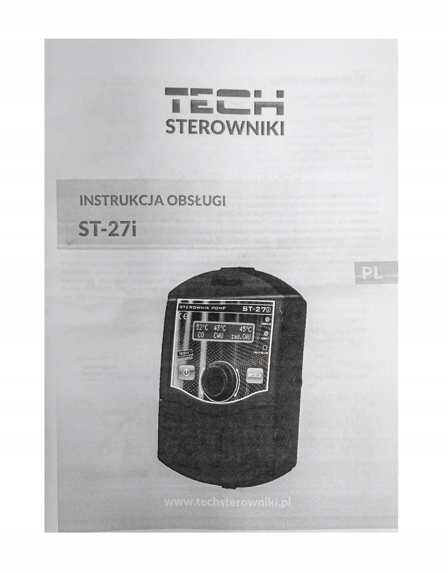 REGULATOR STEROWNIK PROGRAMATOR NA 2 POMPY ST-27i STEROWANIE POMPĄ C.O.+CWU Kolor dominujący czarny