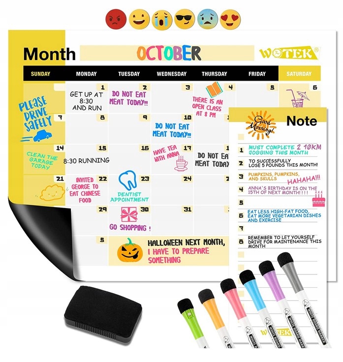 

Planer Magnetyczny Kalendarz Notes Organizer Pisak