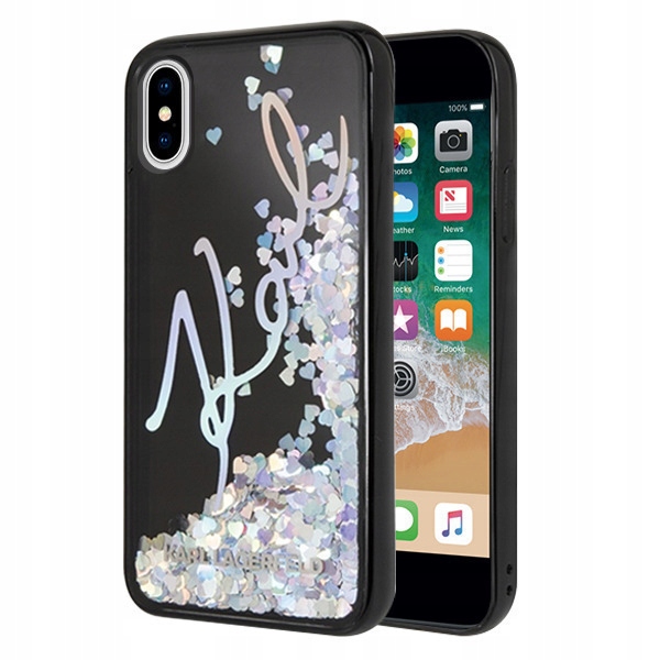 

Etui Do Iphone Xs Karl Signature Liquid Glitter