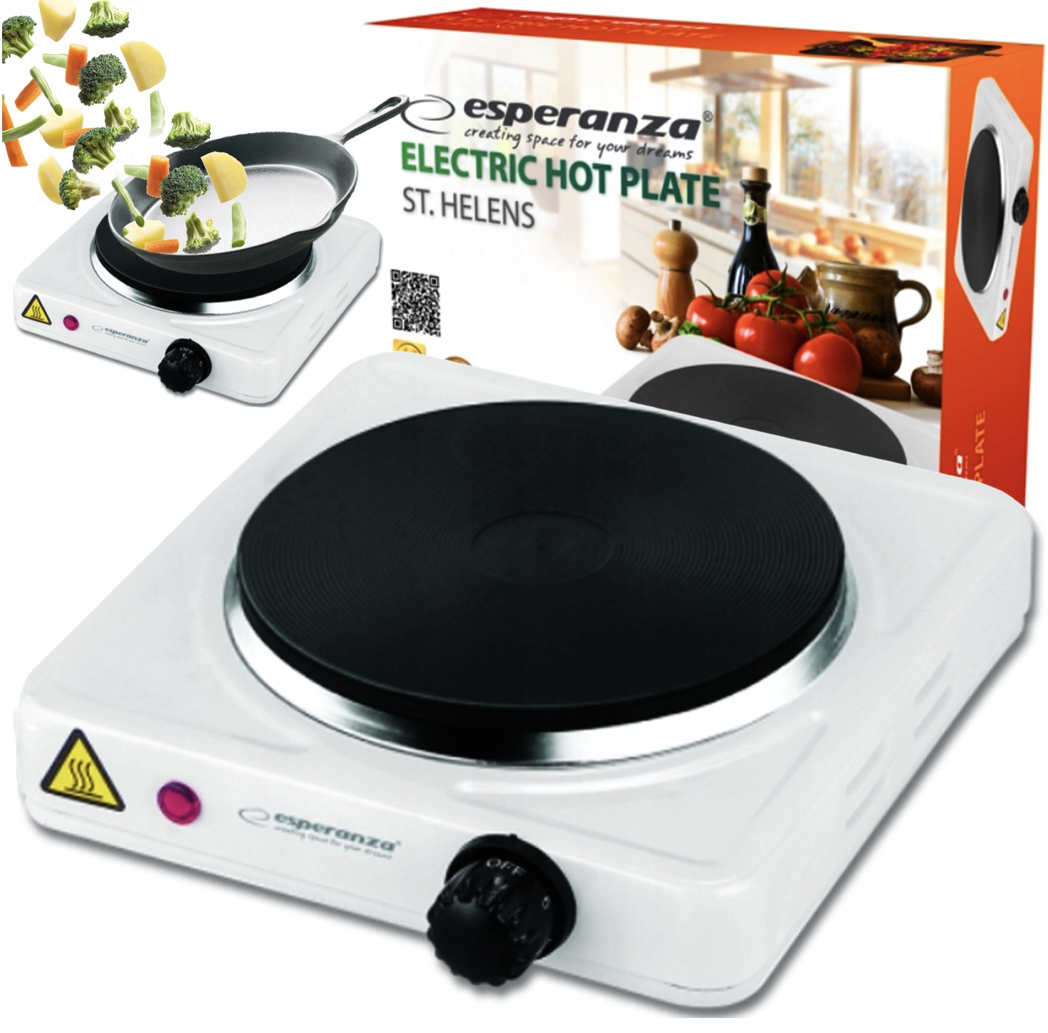 Kuchenka Elektryczna Jednopalnikowa Płyta Na Prąd Turystyczna Przenośna