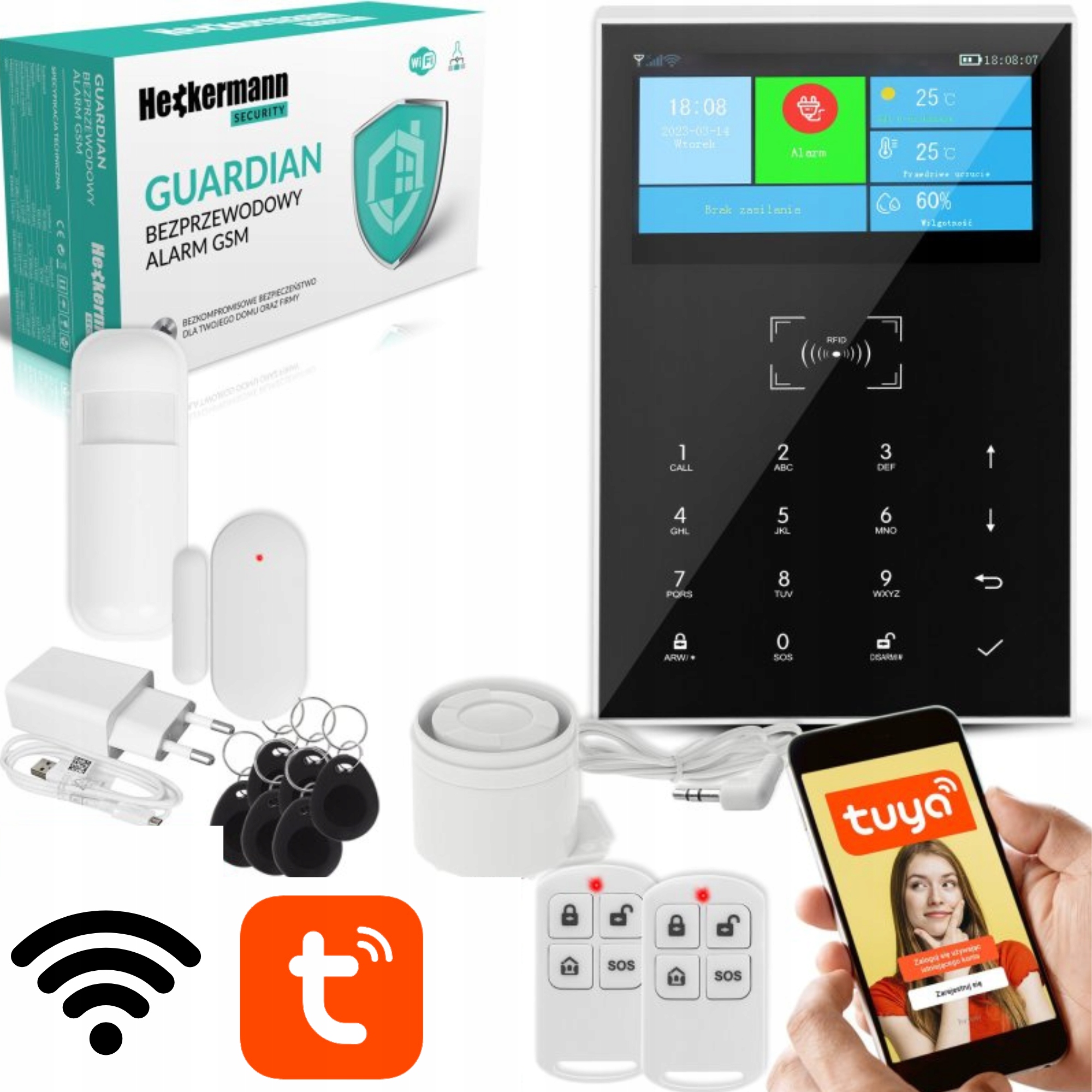 Alarm Proti Vlámaniu Snímač Pohybu Siréna Do Garáže Domáci Tuya Nočný