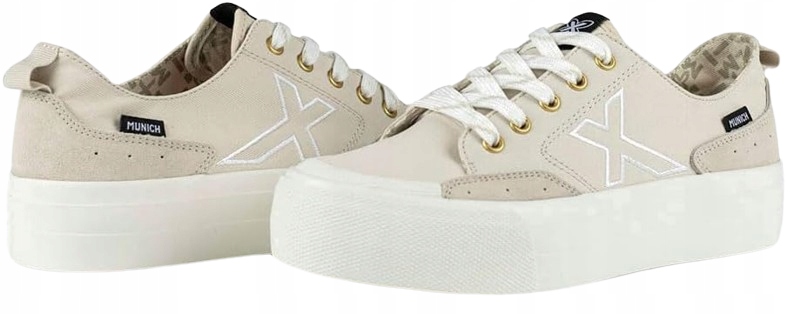 Munich Sportovní Béžové Tenisky S Bílým Logem 39 J3I