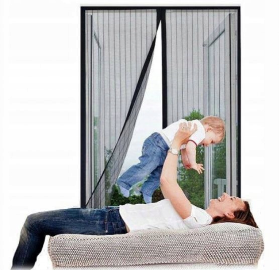 MOSKITIERA NA DRZWI BALKONOWE DRZWIOWA MAGNETYCZNA Z MAGNESEM 210x100 MOCNA Wysokość maksymalna 220 cm