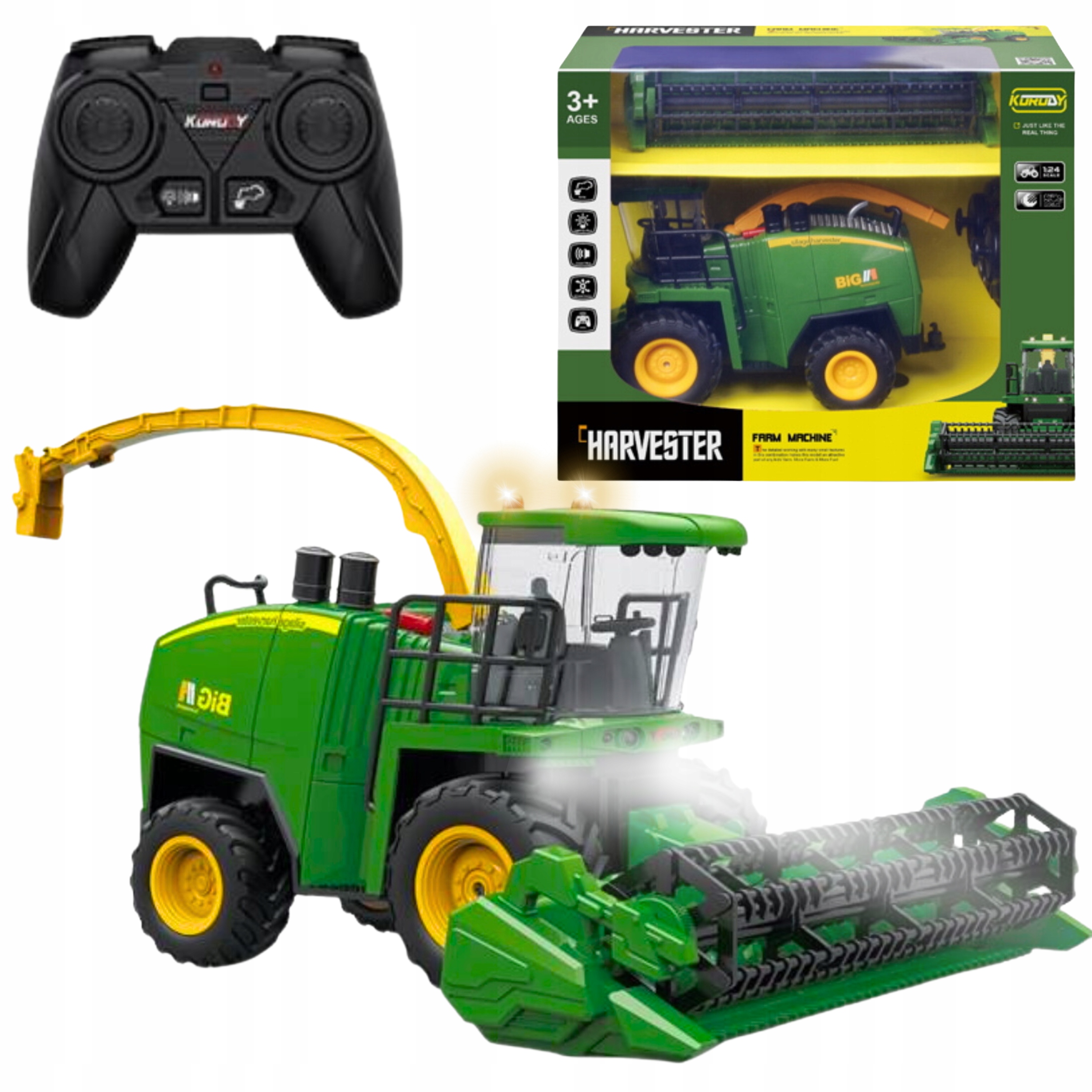 DUŻY KOMBAJN ZDALNIE STEROWANY RC PILOT ŚWIATŁO WYSOKA JAKOŚĆ SOLIDNY Marka inna