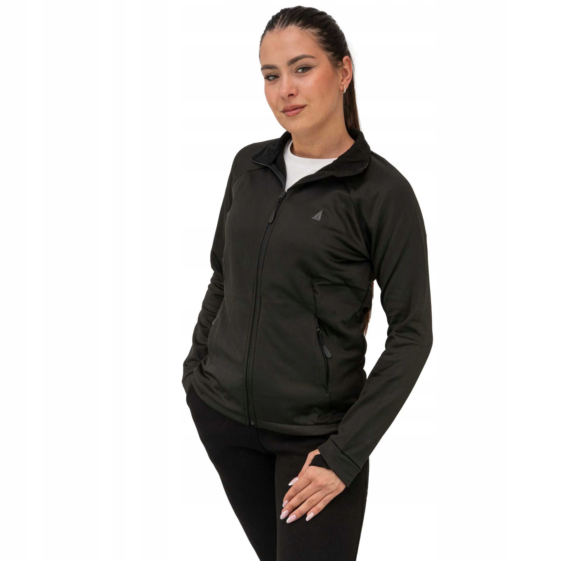 Teplá fleecová mikina dámská mikina fleecová rozepínací černá Captain Mike L