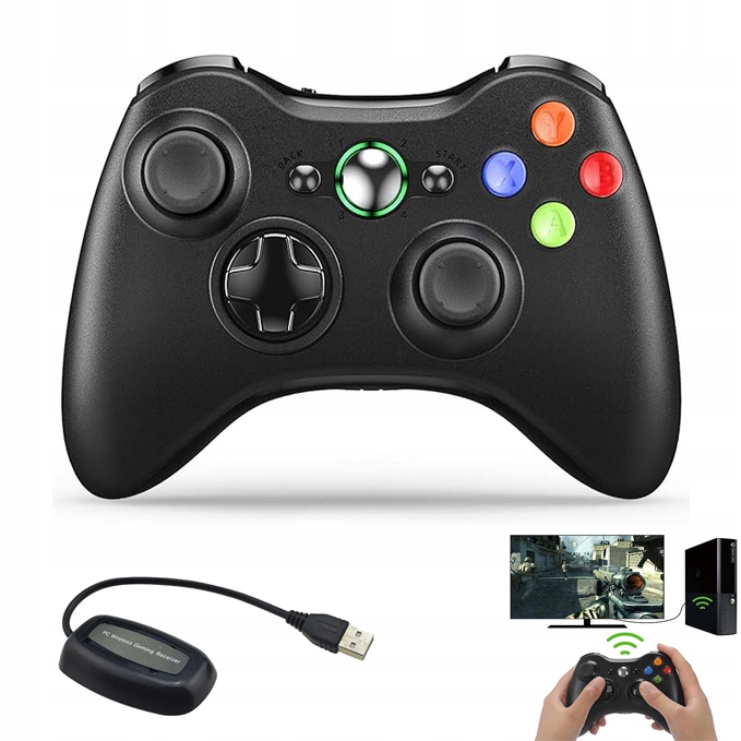Bezprzewodowy Pad Kontroler Z Podwójnymi Wibracjami Joystick Gamepad Z Odbiornikiem