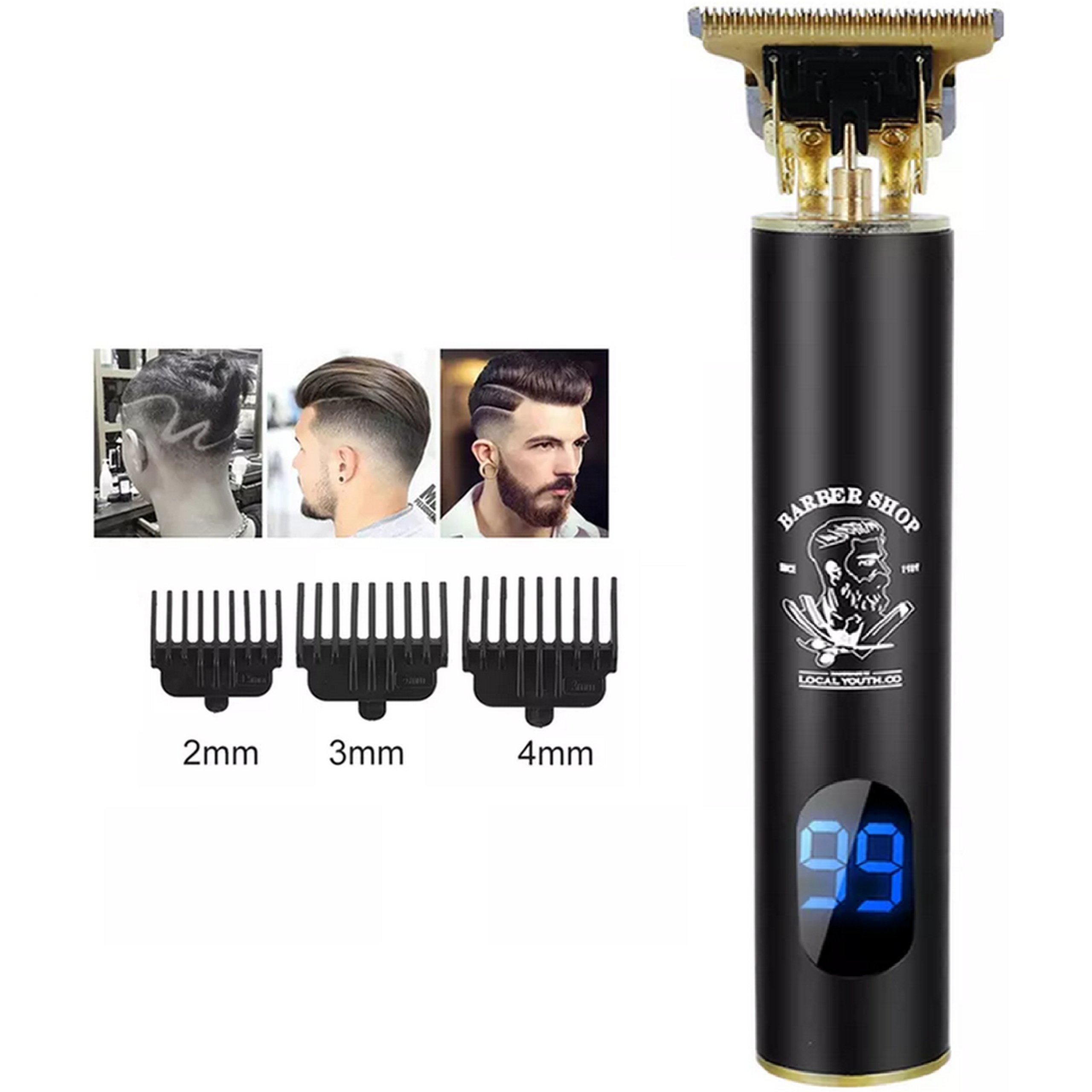 MASZYNKA DO GOLENIA BRODY WŁOSÓW GŁOWY STRZYŻENIA TRYMER LED Z NASADKAMI Marka inna marka