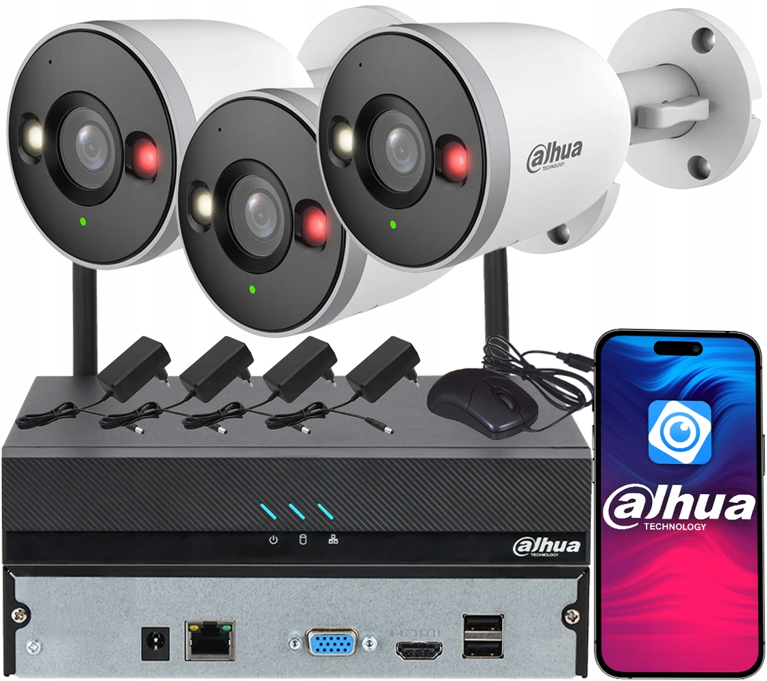 Monitorovanie Dahua na 3 kamery 5MPx IPC-F5DP-IL Smart Dual Light Audio