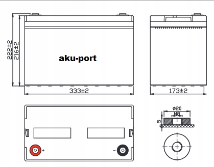 Akumulator VRLA AGM 100Ah RECO do KAMPERA UPS PIECA Producent Inna