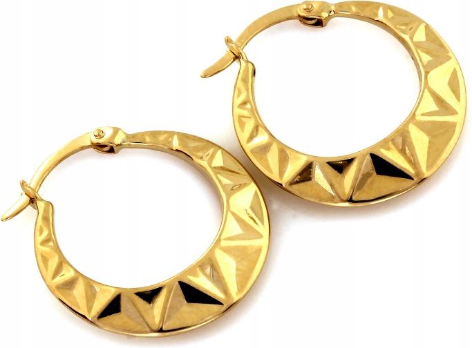 Náušnice zlaté 585 kruhy na anglickém zapínání 14K, elegantní jako dárek