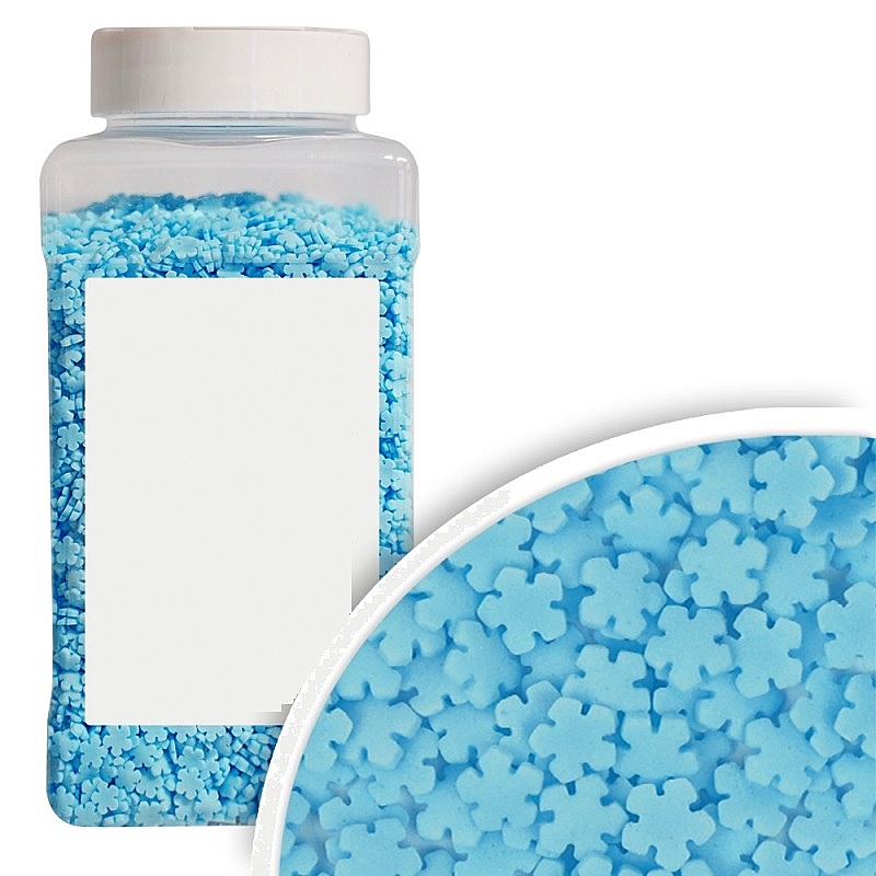 Posypka Cukrowa Płatki Śniegu Niebieskie 6 mm 1kg