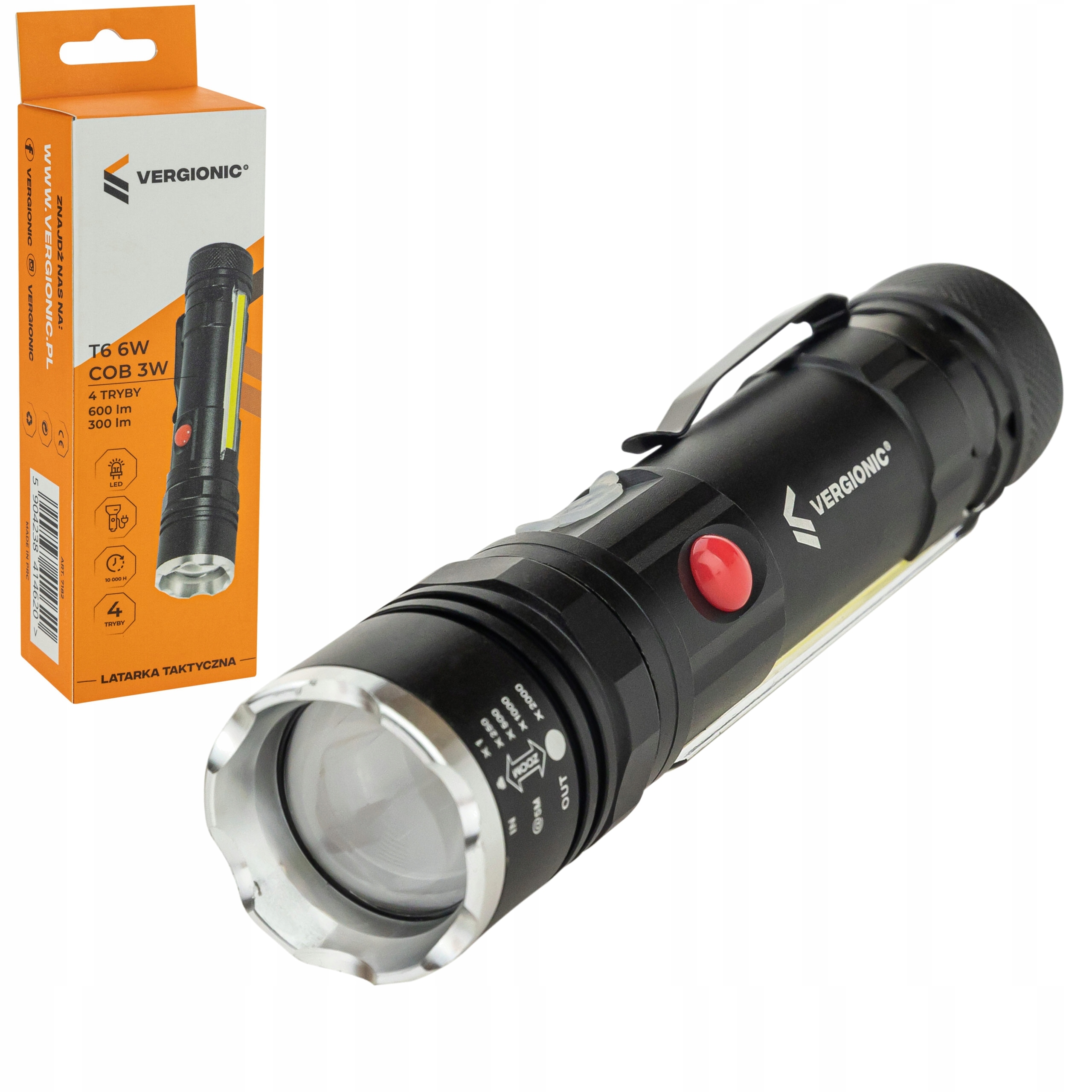 

Latarka podręczna taktyczna Zoom Led Cree Cob T6