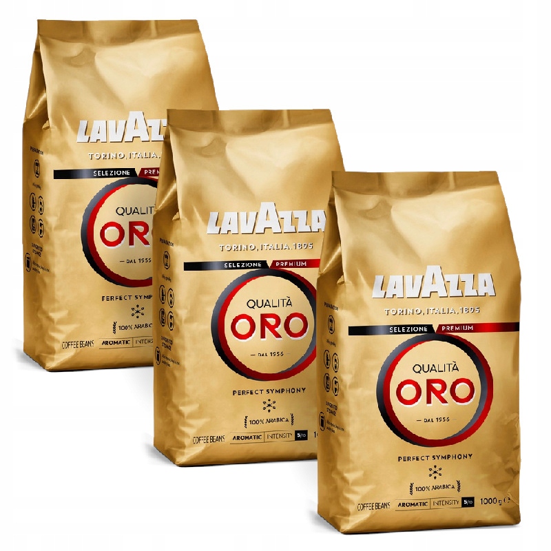 Levně Káva Zrnková Lavazza Qualita Oro 100% Arabica 1 kg sada 3 kusů