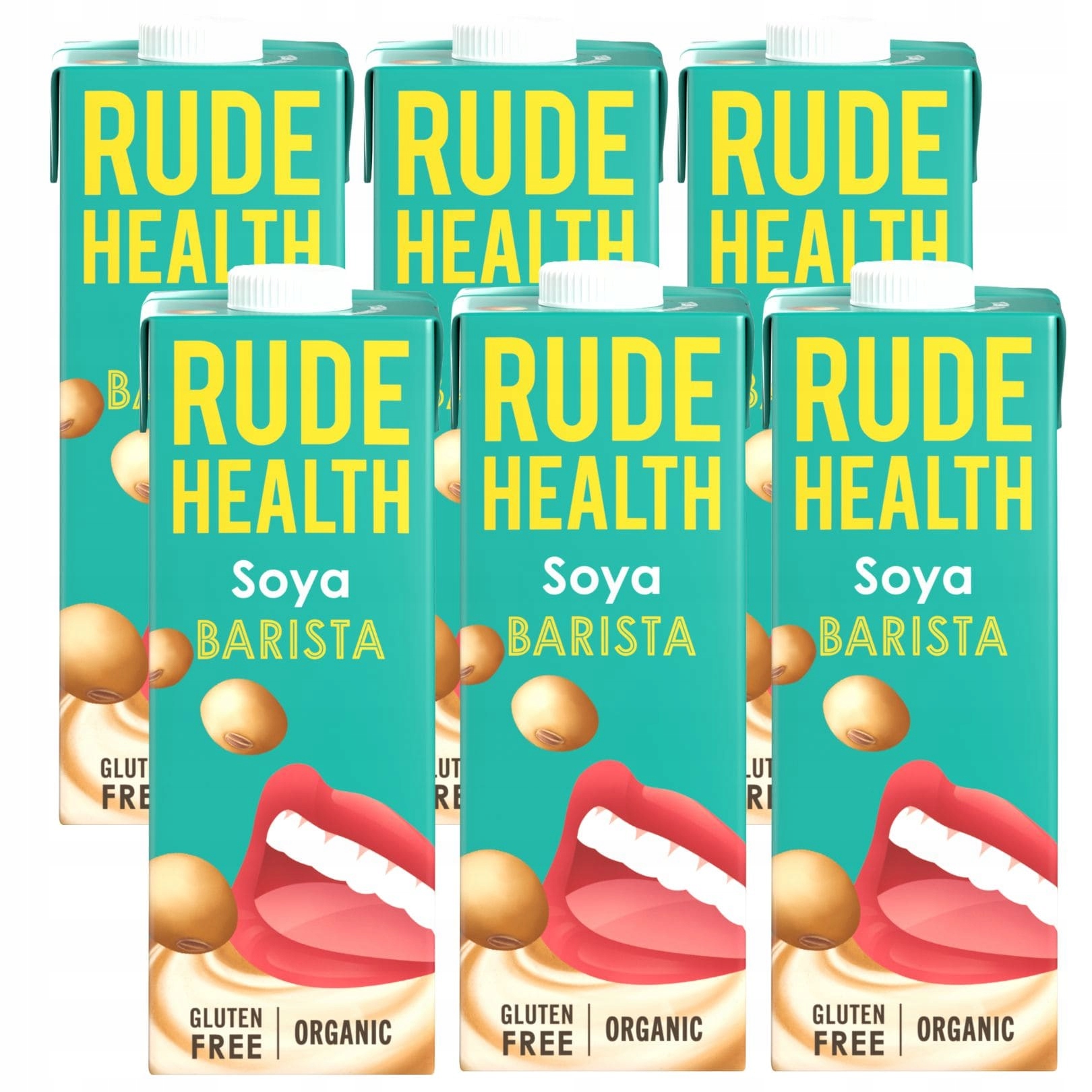 Mleko sojowe Rude Health Barista Bio 6×1L – napój roślinny do kawy