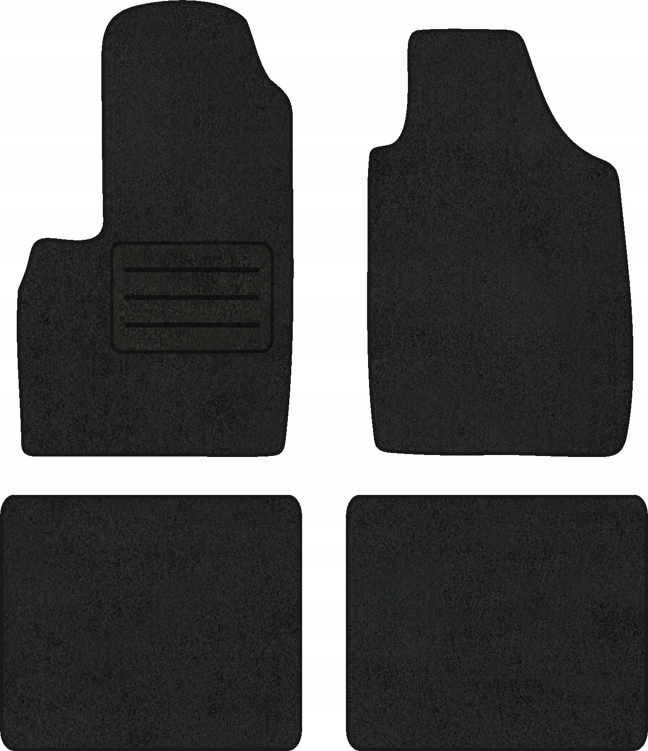 Velurové koberce Lux pro Fiat Panda II (2003-2012) Komplet Černé