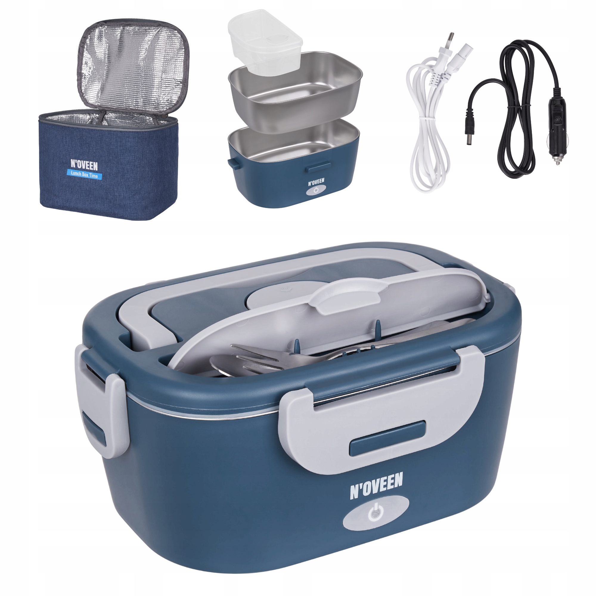 Elektryczny Lunch Box Podgrzewacz Termos Obiadowy N'oveen LB745 Torba
