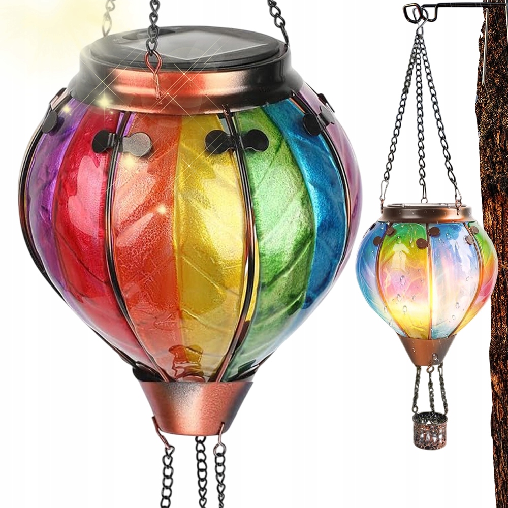 Přenosná Nástěnná Solární Lampa, Závěsné Skleněné Světlo, Barevné Zahradní Světlo