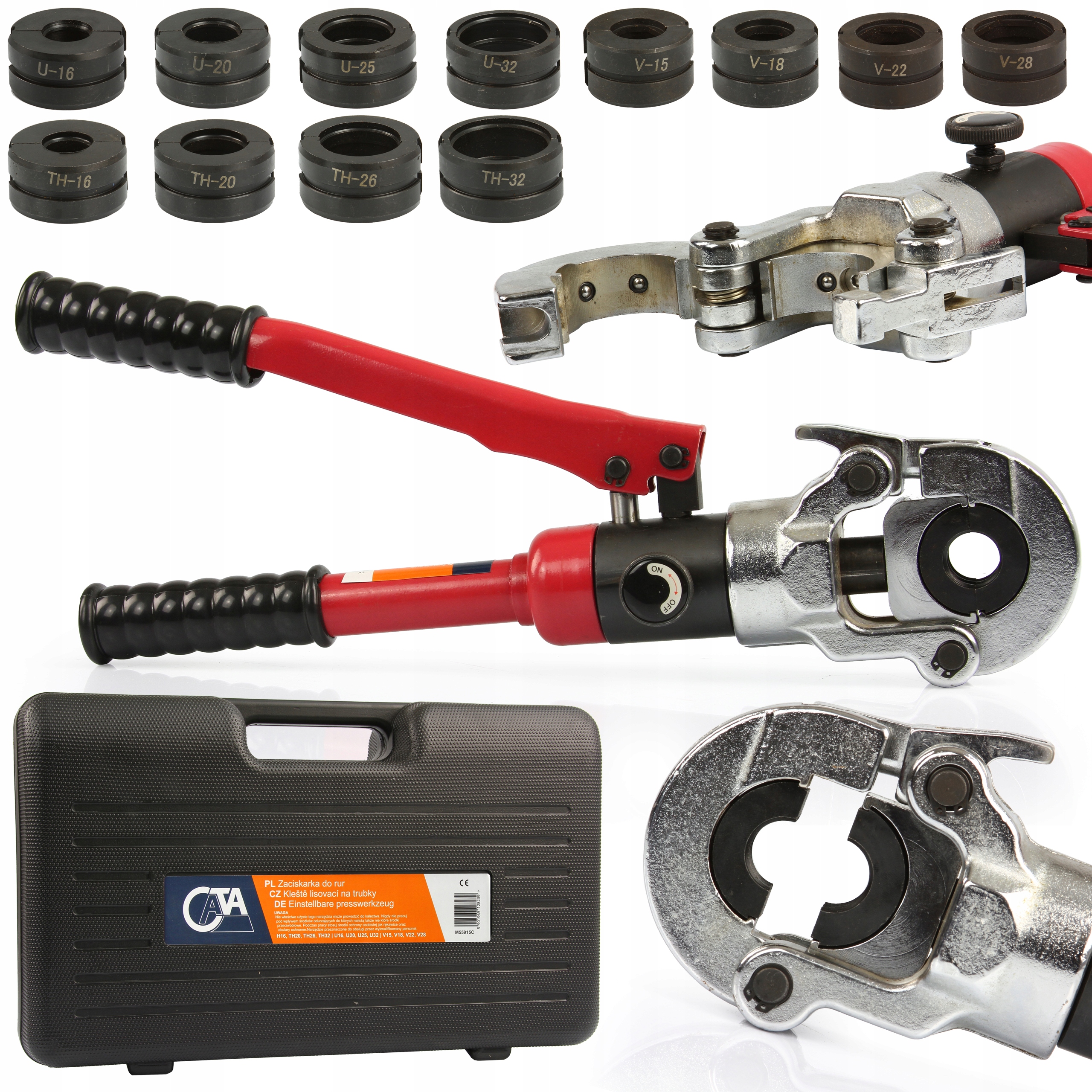 Lisovací Lis Na Trubky Pex Hydraulická Matrice V+u+th 15-32 MM Kufr