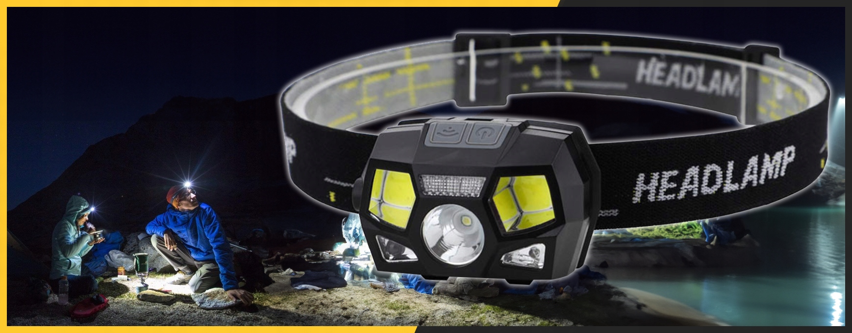 LATARKA CZOŁOWA AKUMULATOROWA LED CZOŁÓWKA LAMPKA NA GŁOWĘ CZUJNIK RUCHU Waga 80 g