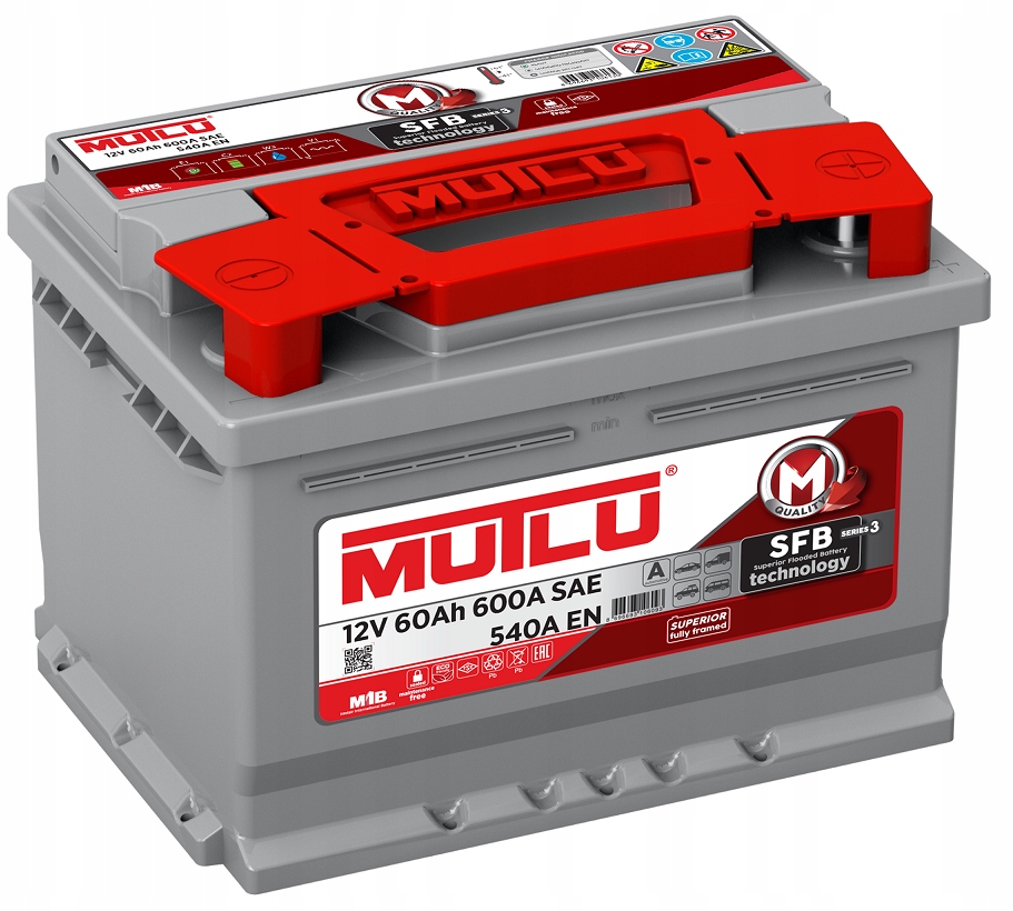 M60SFB - Акумулятор Mutlu SFC Series 3 12V 60Ah 540A LB2