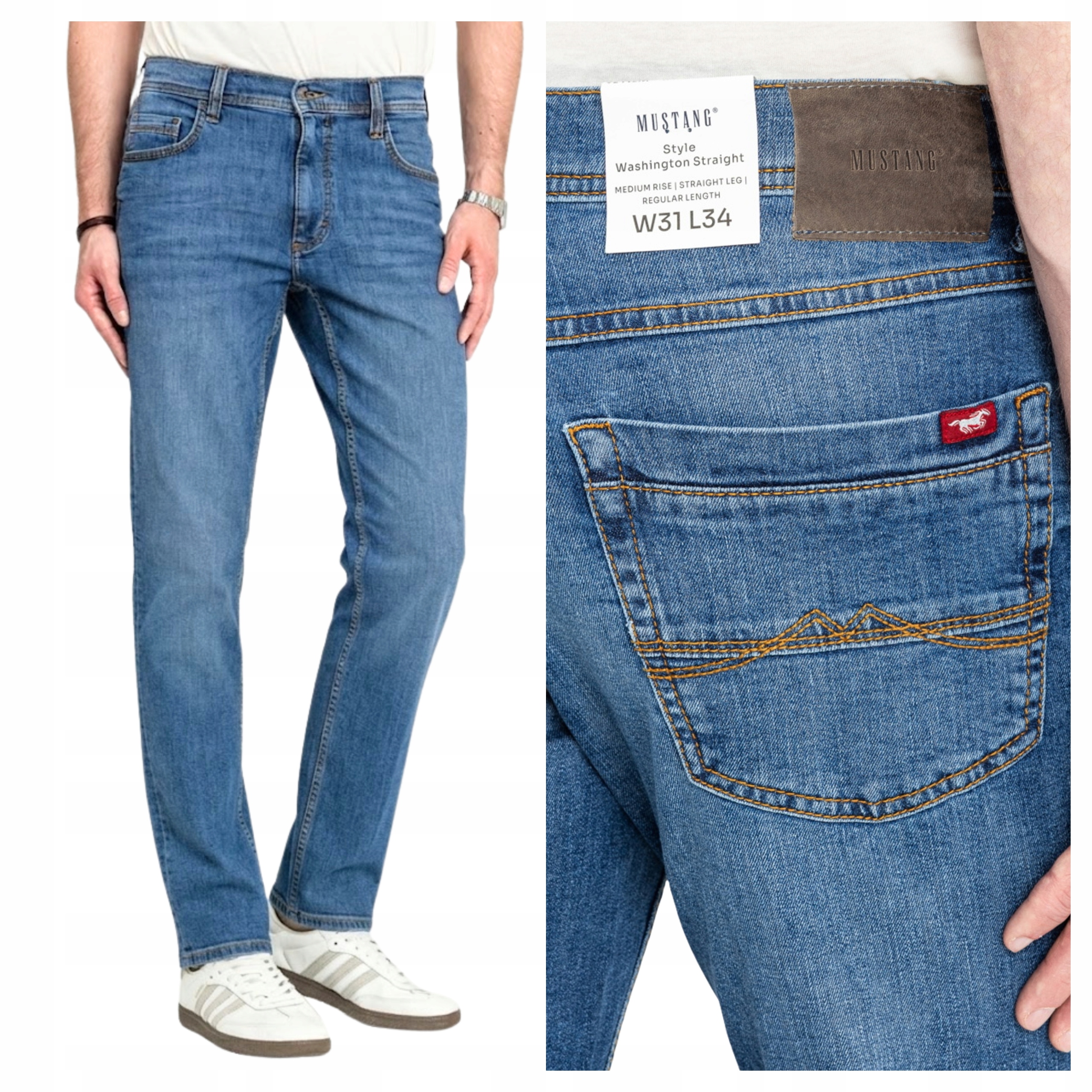 Pánské džínové kalhoty Mustang Washington Modré bavlněné W40 L32