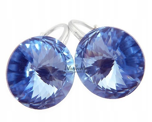 Krystaly náušnice přívěsek Light Sapphire Stříbro