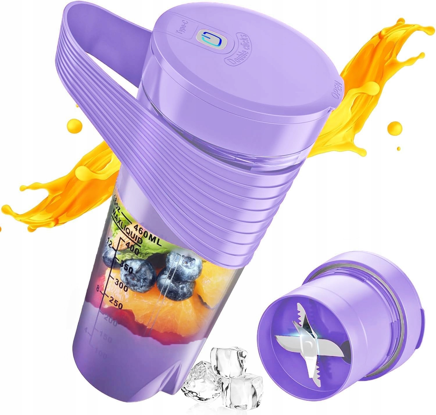 Przenośny blender, 460 ml mini blender z 6 ostrzami