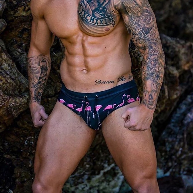 KĄPIELÓWKI MĘSKIE Z MOTYWEM FLAMINGÓW CLASSIC M Marka inna